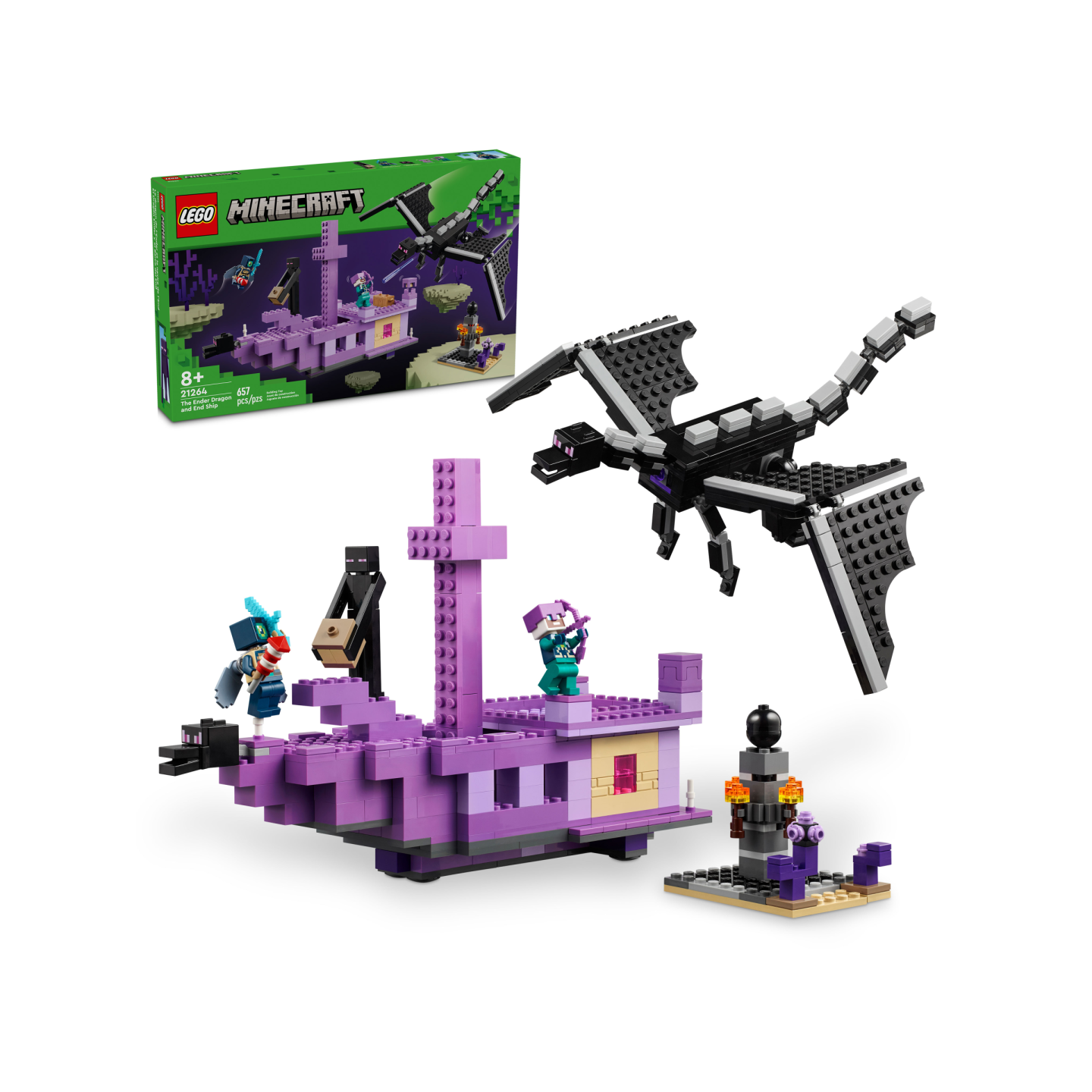 LEGO Minecraft 21264 - Le dragon et le navire de l&rsquo;Ender